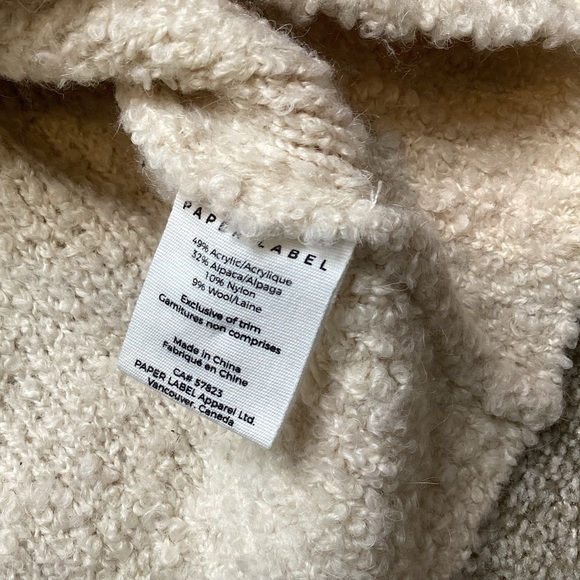 Paper Label Anita Pullover Oat Milk Boucle Sweater Oversized Beige Medium - Picture 4 of 5